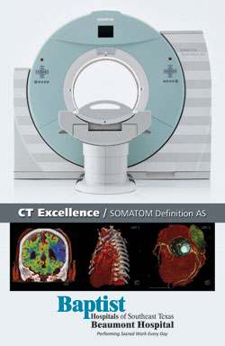 front of a CT machine